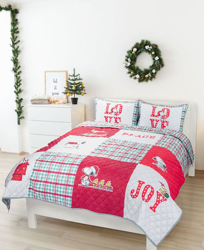 Snoopy Peanuts Holiday 2Pc. Twin/Full Quilt Set Macy's