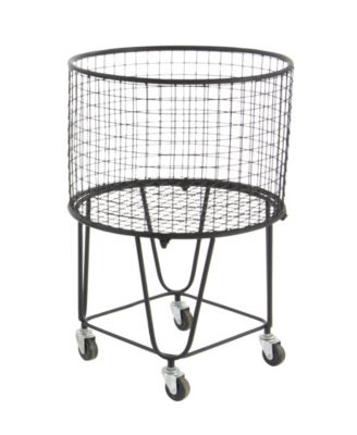 by Cosmopolitan Black Industrial Metal Storage Cart, 25 x 17