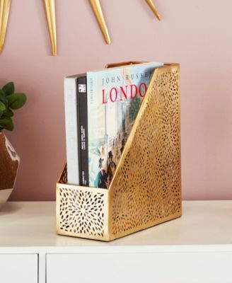 by Cosmopolitan Gold Iron Glam Magazine Holder, 12 x 5 x 10