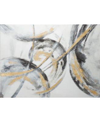 by Cosmopolitan Gold Contemporary Abstract Canvas Wall Art, 30" x 40"