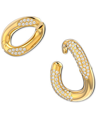Steve Madden Hoop Earrings With Diamante in Black for Men Mens Jewellery Earrings and ear cuffs 
