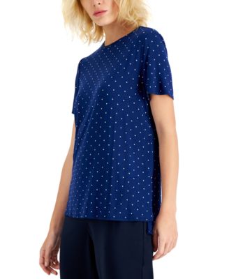 Alfani - Printed Step-Hem T-Shirt