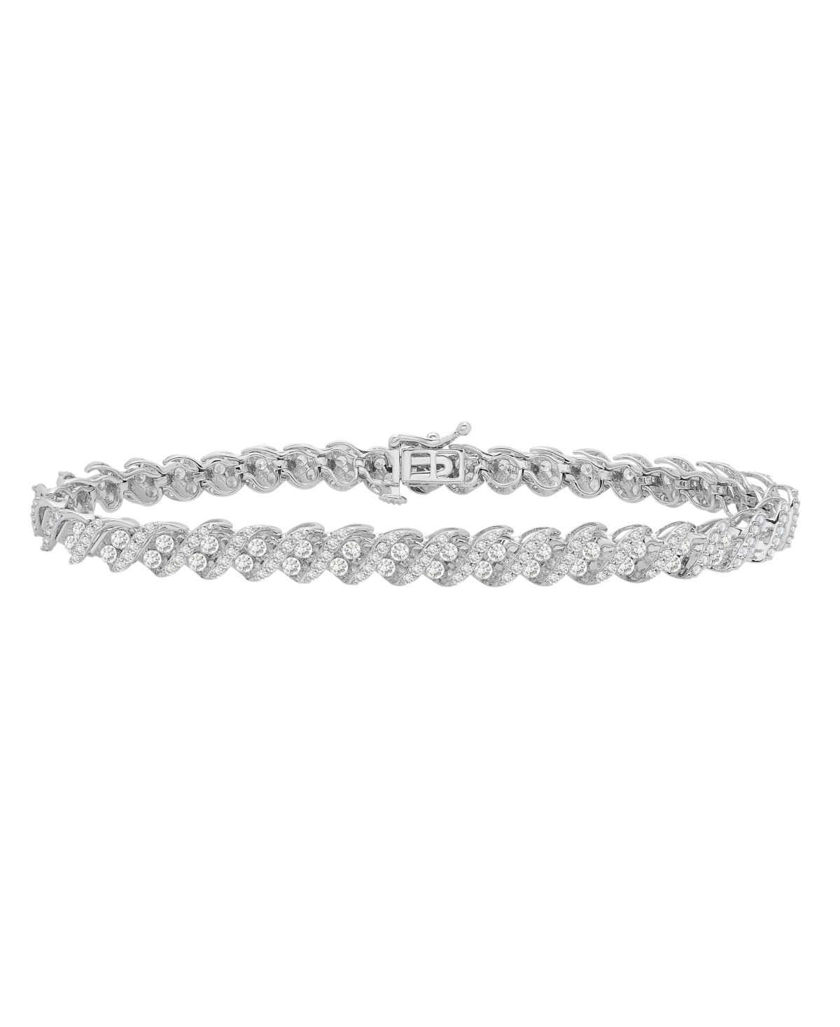 Diamond Link Bracelet (3 ct. t.w.) in 14k White Gold or 14k Yellow Gold - White Gold