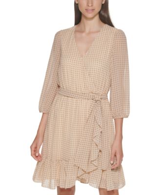 Calvin Klein - Printed Ruffled Dress