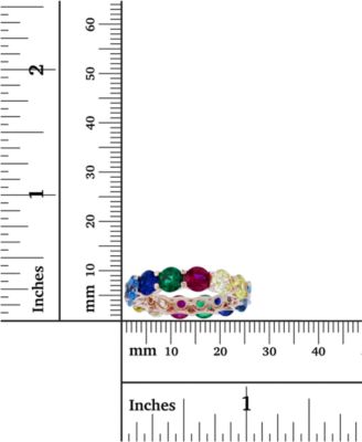 Rainbow Colored Cubic Zirconias Eternity Band in 14k Rose Gold Plated Sterling Silver