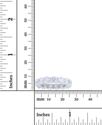 White Cubic Zirconia Eternity Band in Rhodium Plated Sterling Silver