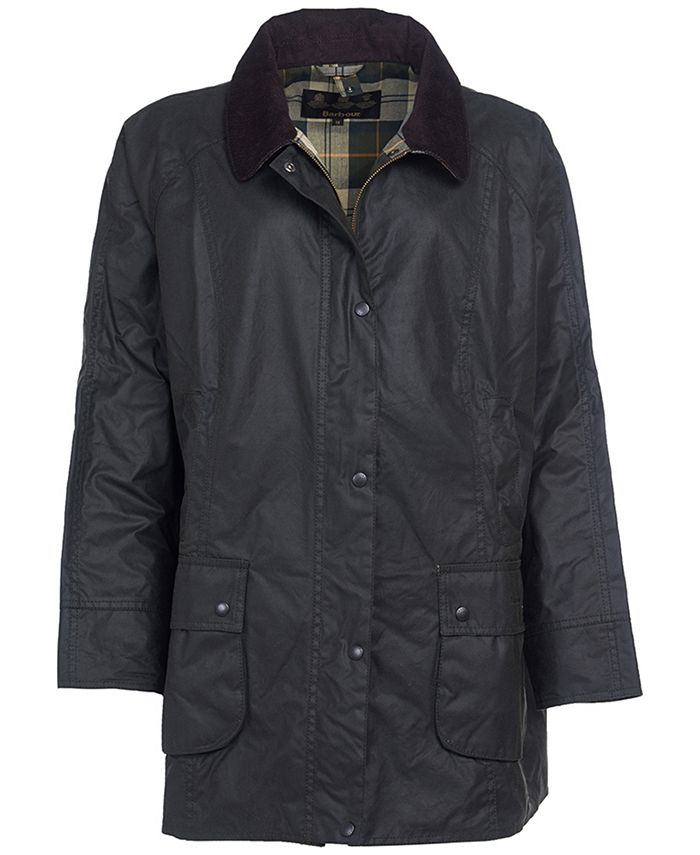Barbour Women's Plus Size Classic Beadnell Waxed Cotton Raincoat - Macy's