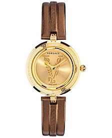 Women's Virtus Infinity Swiss Bronze Leather Strap Watch 34mm
