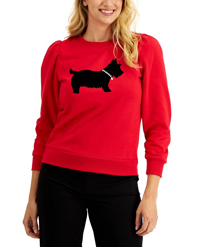 Charter Club Petite Scottie Dog French Terry Sweatshirt Created