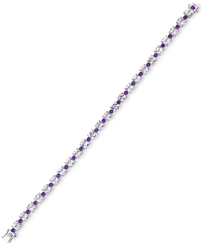 Macy's - Pink & Purple Amethyst Link Bracelet (16-3/8 ct. t.w.) in Sterling Silver