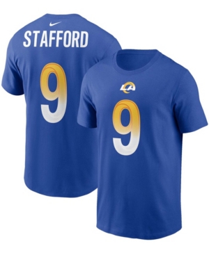 Nike Men's Matthew Stafford Royal Los Angeles Rams Name And Number T-shirt