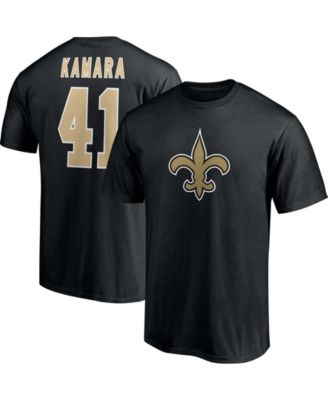 Men's Fanatics Branded Alvin Kamara Black New Orleans Saints Player Icon Name & Number T-Shirt Size: Medium