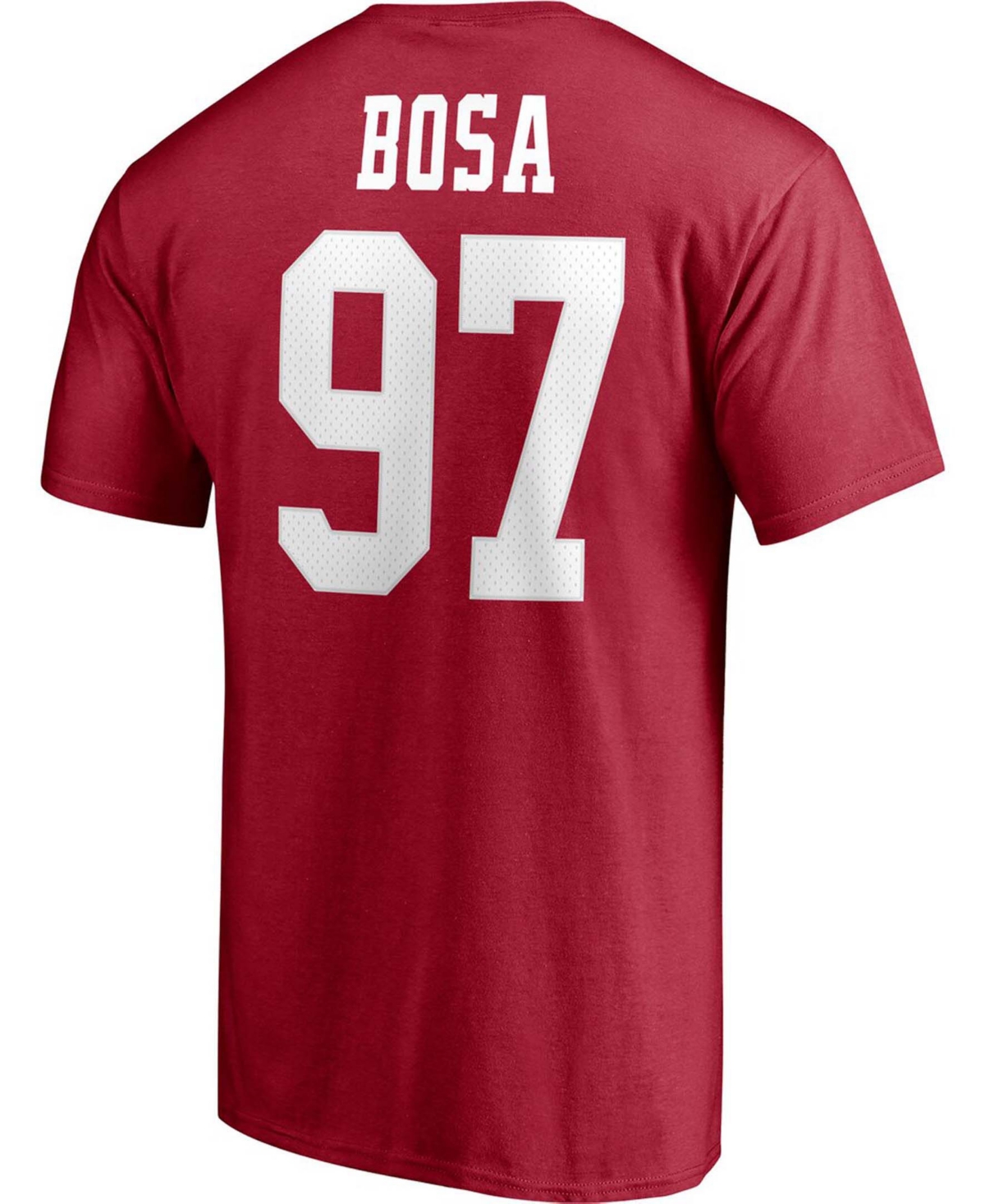 Men's Nick BosaSan Francisco 49ers Player Icon Name and Number T-shirt - Scarlet