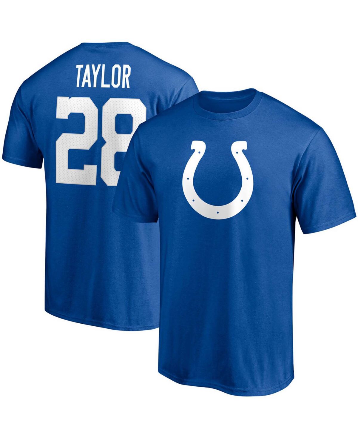 Мужская футболка с именем и номером игрока Jonathan Taylor Royal Indianapolis Colts