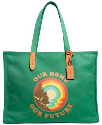 Coach Green Rainbow Our Home Our Future on sale 100% Recycled Tote Bag