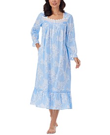 Cotton Long Sleeve Long Nightgown