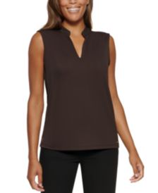 Split-Neck Sleeveless Top