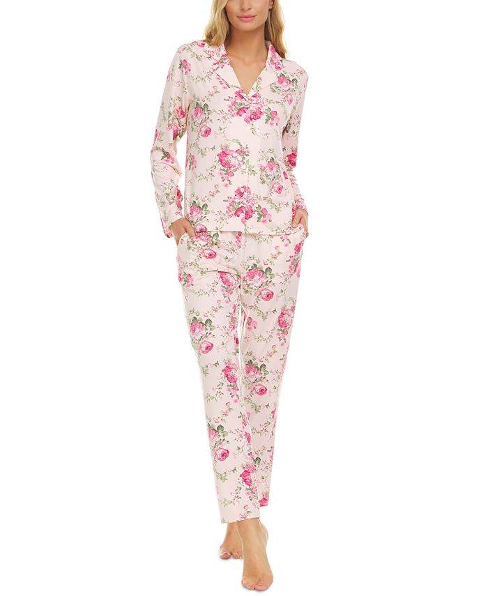 Flora by Flora Nikrooz Tammy Notch Collar Top & Pants Pajama Set ...