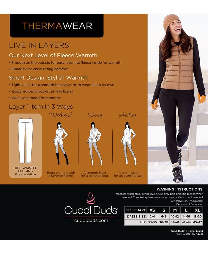 Cuddl Duds ThermaWear High Waisted Leggings Macy's