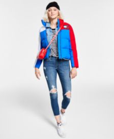 Colorblocked Puffer Coat