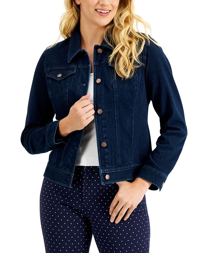 Charter Club Stretch Denim Jacket, Created for Macy's Macy's