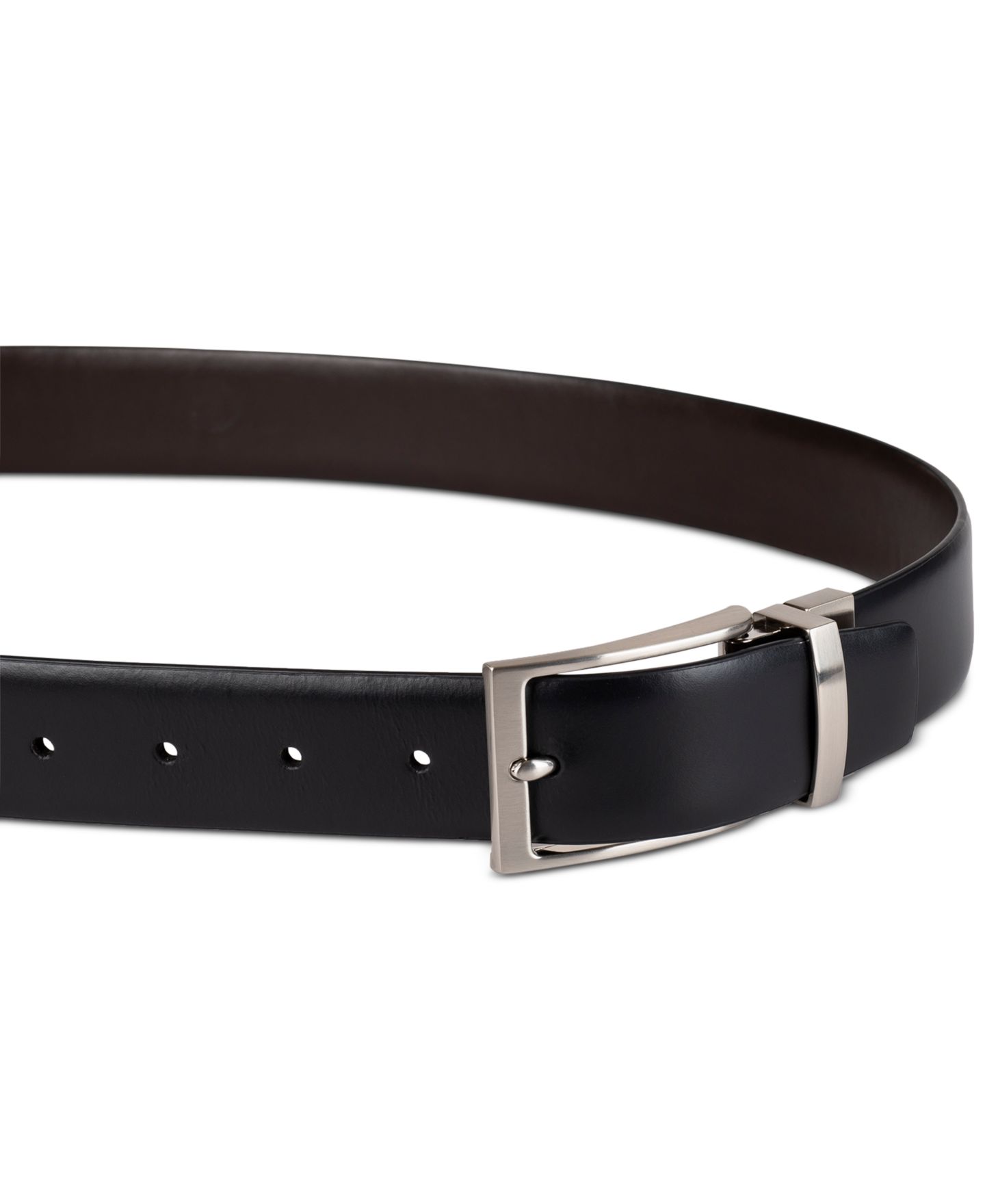 Мужской ремень Calvin Klein 35MM Two-In-One Feather Edge Reversible Dress Belt, цвет: Чёрный / Коричневый — фото 3