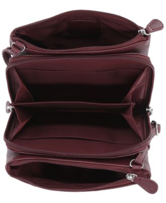 Triple-Zip Pebble Leather Dasher Crossbody, Exclusively at Macy's