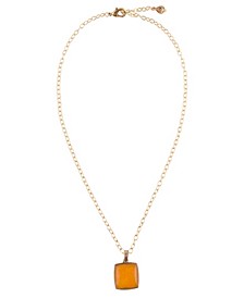 Sunny Genuine Bronze and Yellow Quartz Pendant on Chain Necklace 