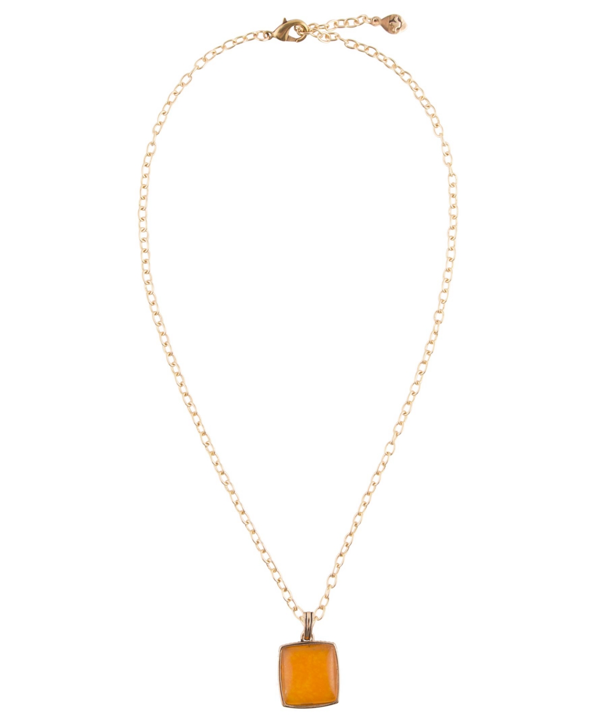 Barse Sunny Genuine Bronze and Yellow Quartz Pendant on Chain Necklace