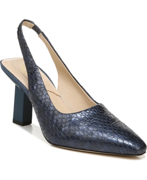 Franco Sarto Milano Slingbacks Women's Shoes In Navy Lizard Leather