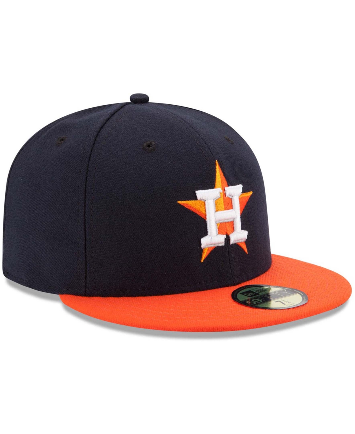 New Era Men'sOrange Houston Astros Road Authentic Collection On Field 59FIFTY Performance Fitted Hat - Navy
