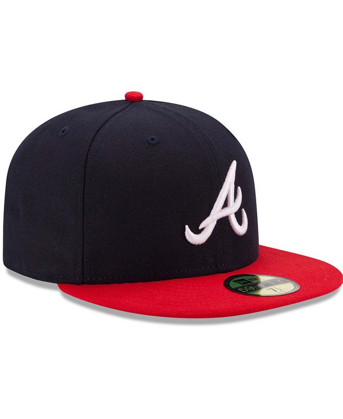 New Era Men's Navy/Red Atlanta Braves Home Authentic Collection On ...