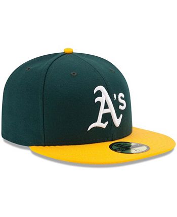 New Era - Men's Green/Yellow Oakland Athletics Home Authentic Collection On-Field 59FIFTY Fitted Hat