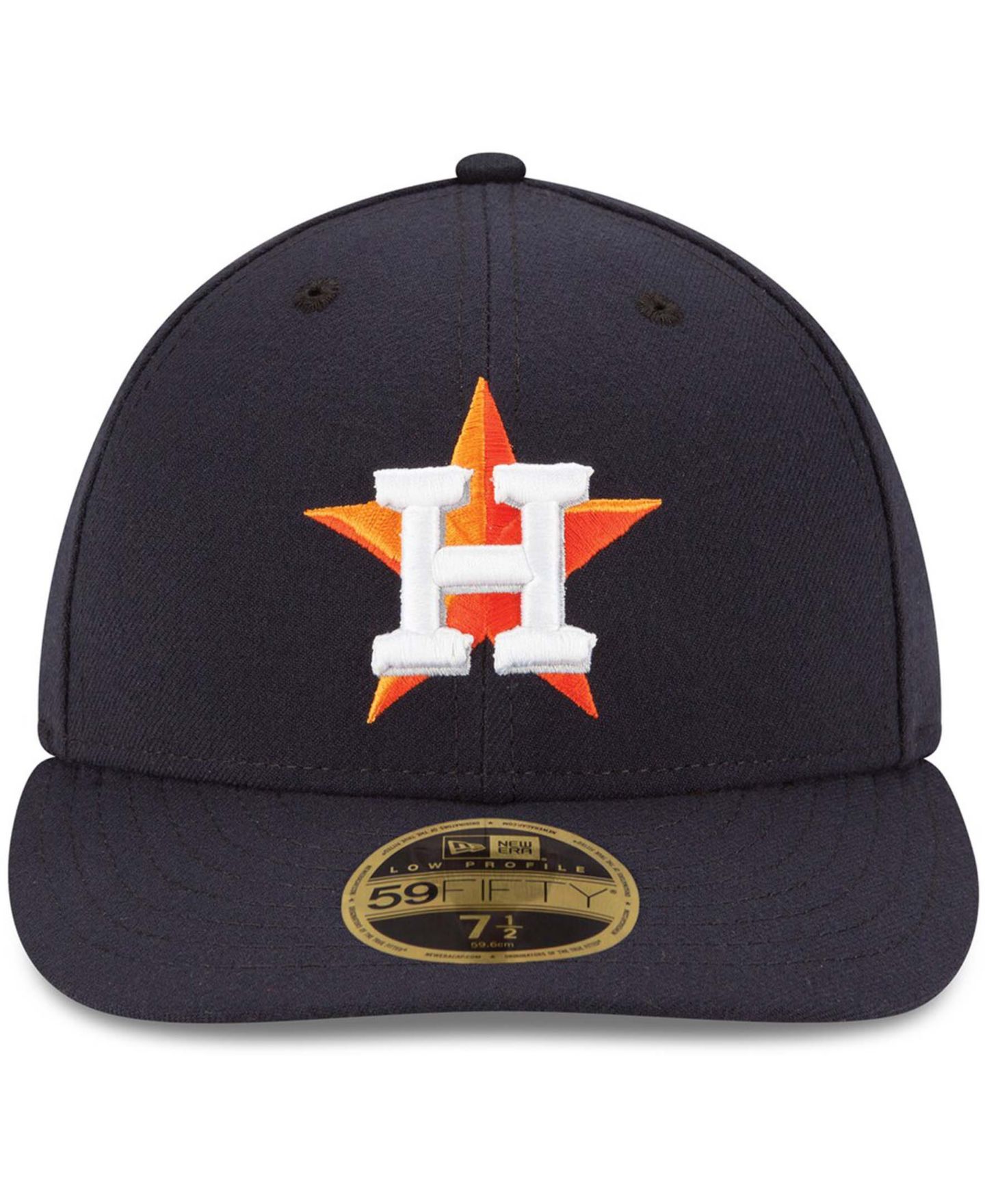 Мужская кепка New Era Navy Houston Astros Home Authentic Collection On-Field Low Profile 59FIFTY Fitted Hat — фото 2
