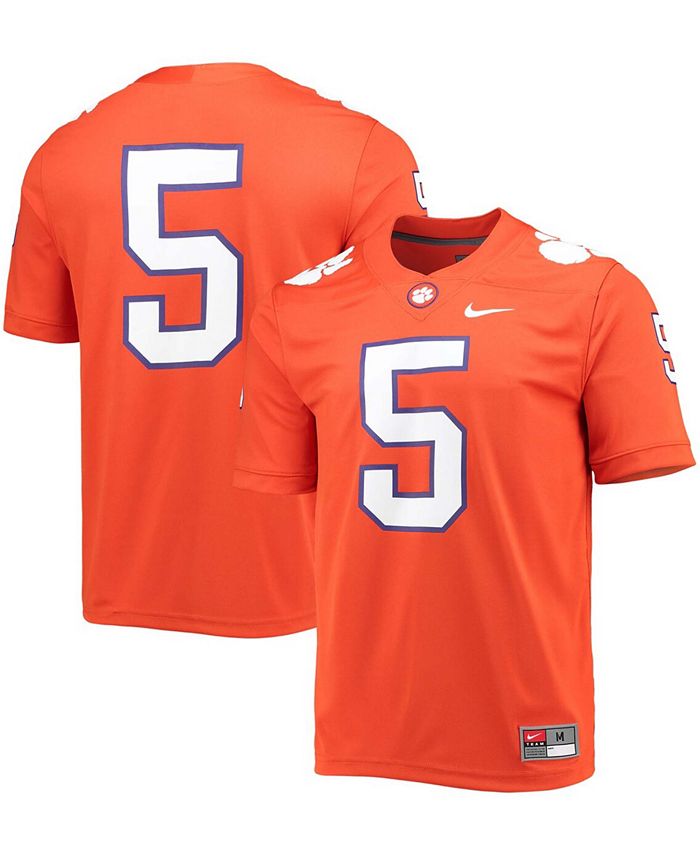 Nike - Men's #5 Orange Clemson Tigers Game Jersey