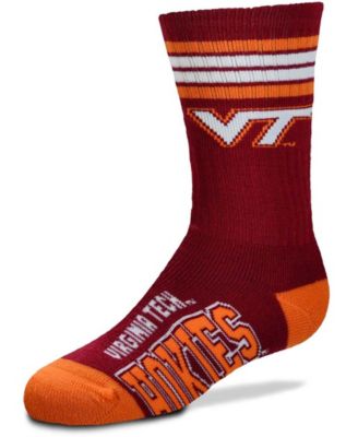 Photo 1 of For Bare Feet Youth Virginia Tech Hokies 4-Stripe Deuce Quarter-Length Socks