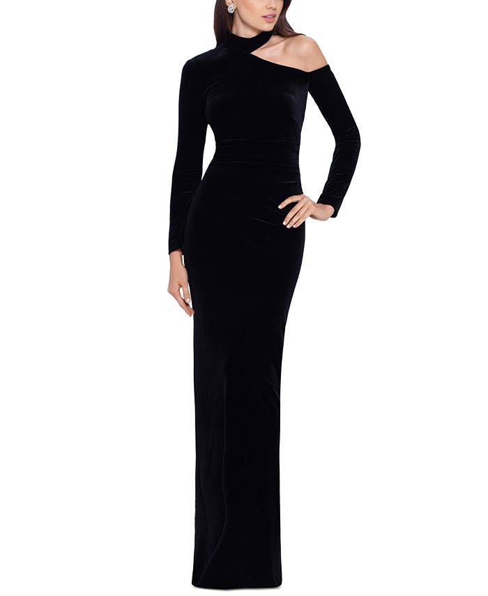 XSCAPE Velvet Cutout Gown & Reviews - Dresses - Women - Macy's