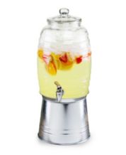 JoyJolt Glass Drink Dispenser With Spigot, Ice Infuser, & Fruit Infuser -  Clear - 54 requests Fluted