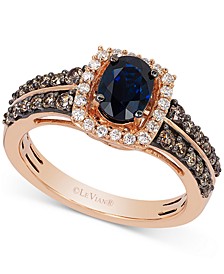 Chocolatier® Blueberry Sapphire (5/8 ct. t.w.) & Diamond (5/8 ct. t.w.) Ring in 14k Rose Gold
