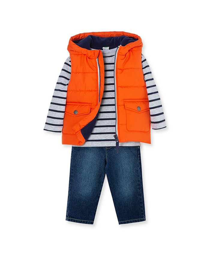 Little Me Baby Boys Tiger Vest, Tshirt and Jean Set, 3 Piece & Reviews