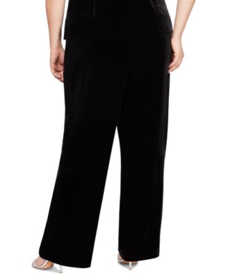 Plus Size High-Rise Pull-On Velvet Pants