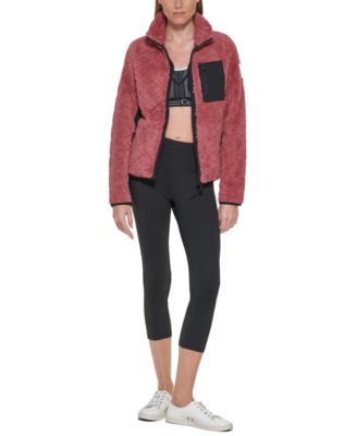 Calvin Klein - Women's Diamond-Pattern Fleece Jacket