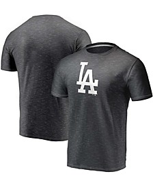 Men's Charcoal Los Angeles Dodgers Official Logo Space Dye T-shirt