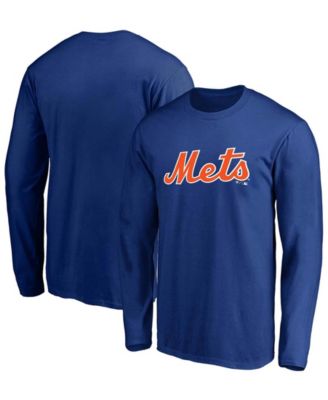 Men's Royal New York Mets Official Wordmark Long Sleeve T-shirt - Macy's