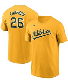 Men's Matt Chapman Gold Oakland Athletics Name Number T-shirt