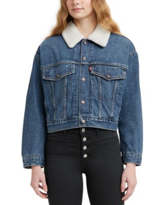 levi's cropped denim jacket womens