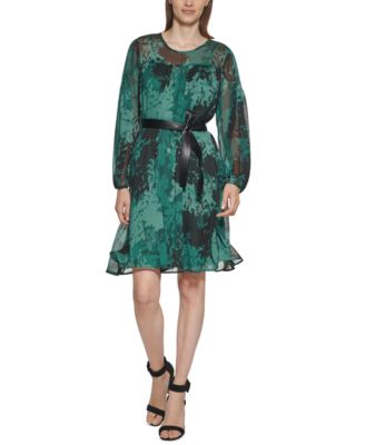 macy's calvin klein green dress
