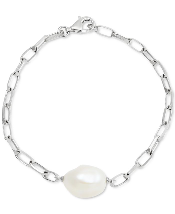 Macy's Cultured Freshwater Baroque Pearl (1112mm) Paperclip Link Chain