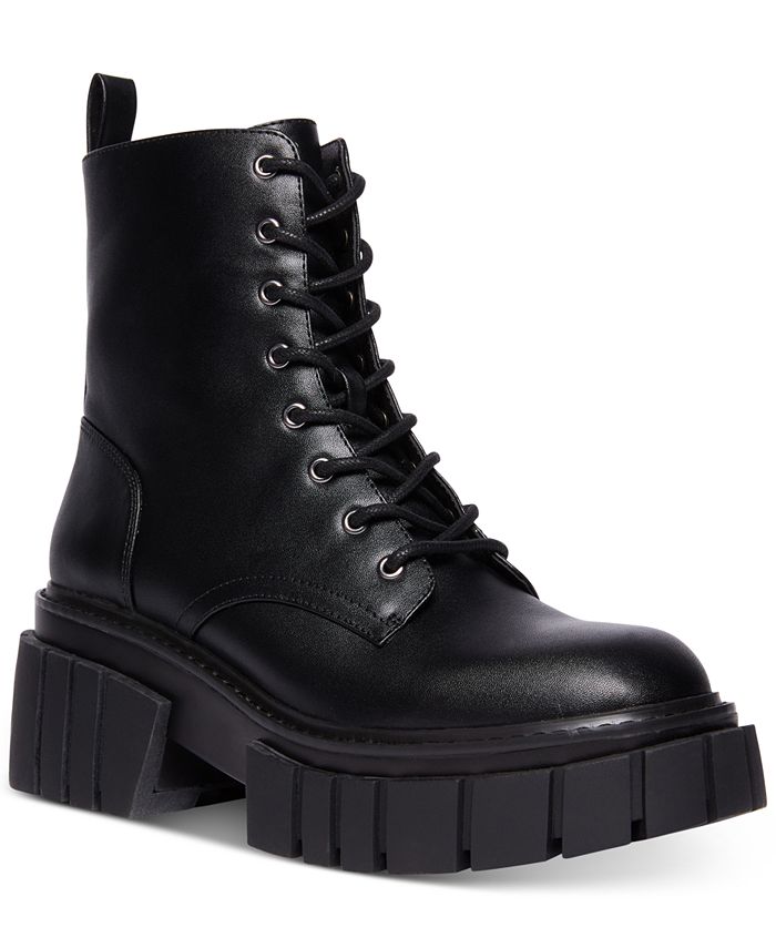 Madden Girl Philly Lace-Up Lug Sole Combat Booties - Macy's