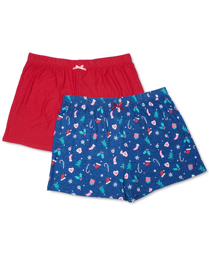 Roudelain Cozy Printed 2 Pack Sleep Shorts & Reviews All Pajamas, Robes & Loungewear Women